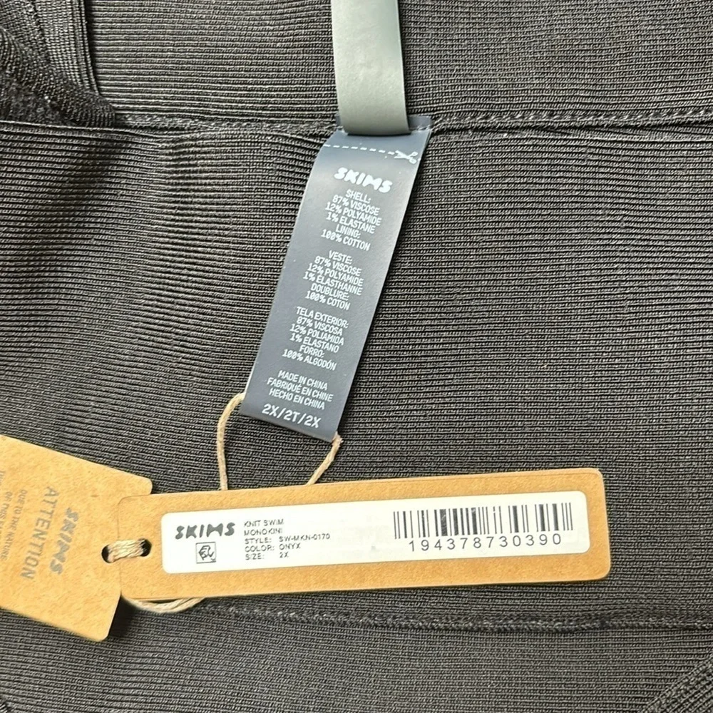 SKIMS Knit swim monokini onyx sz 2x